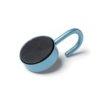 Mooie blauw metallic haak magneten - set van 2 stuks