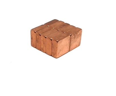 Blokmagneet koper 10x10x4
