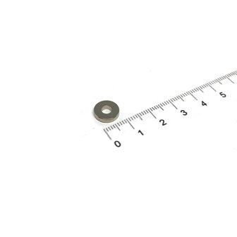 Ringmagneet 10 mm x 2 mm hoog en boring 4 mm