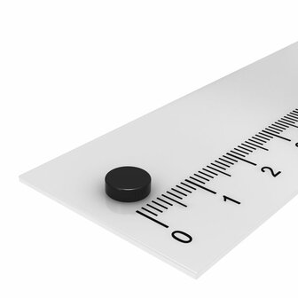 neodymium schijfmagneet 6x2 mm zwart epoxy