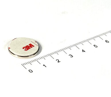 Zelfklevende schijfmagneet neodymium 20x2 mm