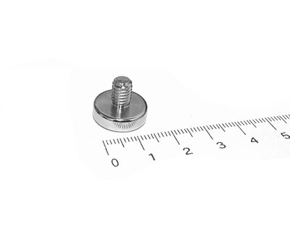 Neodymium potmagneet 16 mm m6 draad