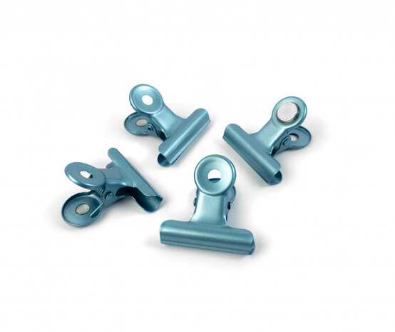 Graffa blauw metallic clip magneten
