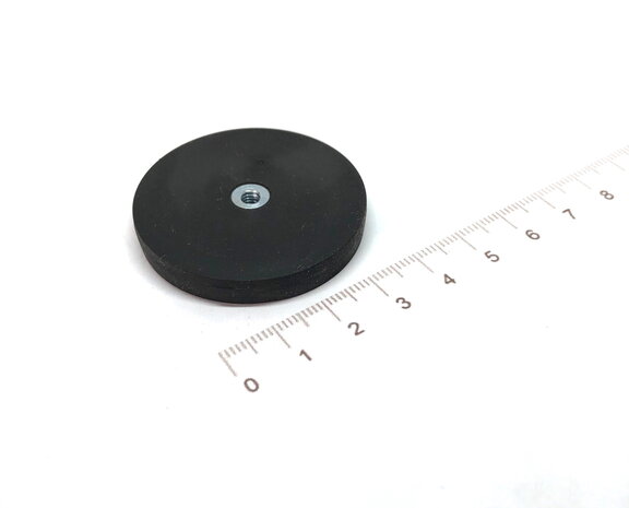 rubber potmagneet 43 mm M4 binnendraad