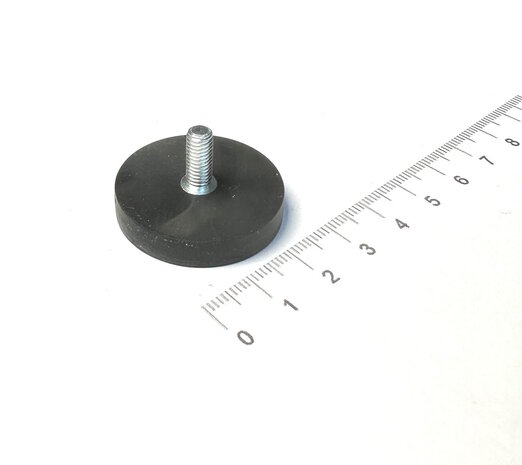 31 mm rubber pot magneet buitendraad m5