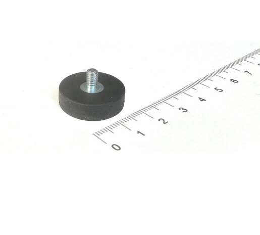 22 mm rubber pot magneet buitendraad