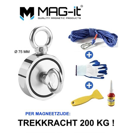 vismagneet set mag-it 75 mm