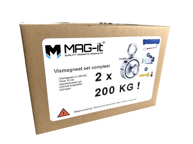 doos met label magneetvis set