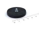 Rubberen pot magneet 43 mm diameter met draadstift