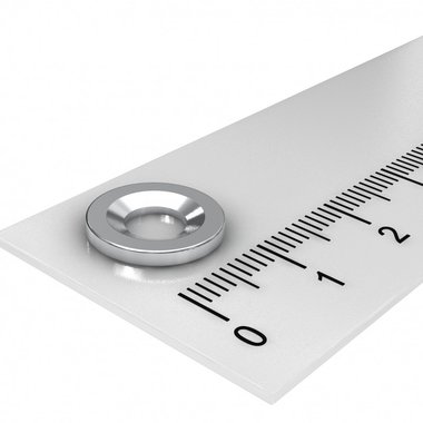 Metalen schijf 12x1,5 mm met verzonken gat als basis voor magneten