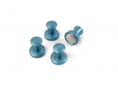 Magneet Magic Mini-Max Blauw metallic - set van 4 extra sterke metalen magneten