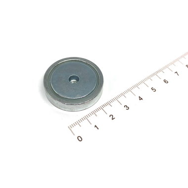 Neodymium Potmagneet 32 mm M5 binnendraad 33 KG gegalvaniseerd