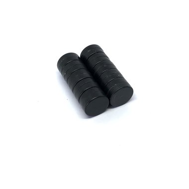 Waterdichte schijfmagneten neodymium N45 met kunststof mantel 12x6 mm - set 10 stuks