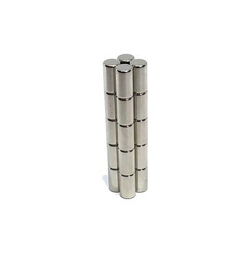 Sterke cylinder magneetjes neodymium 5 x 9 mm - set van 20 stuks
