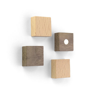 Wood Square magneten - set van 4 stuks