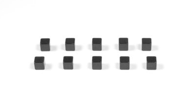Kubus magneten Kubiq - Black - set van 10 zwarte kubussen