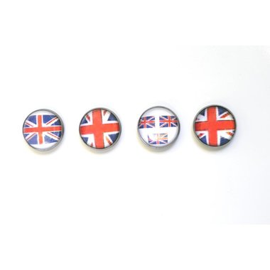 Union Jack magneten van glas - set van 4 stuks