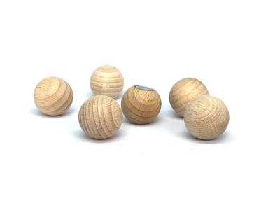 Sterke houten magneetballen 20 mm - set van 6 stuks