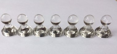 Transparante Push pin magneten L - set van 7 stuks