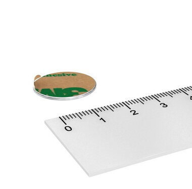 Metalen schijf 20 mm zelfklevend 3M als ondergrond voor magneten