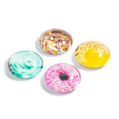 SWEETS magneten van glas - set van 4 stuks