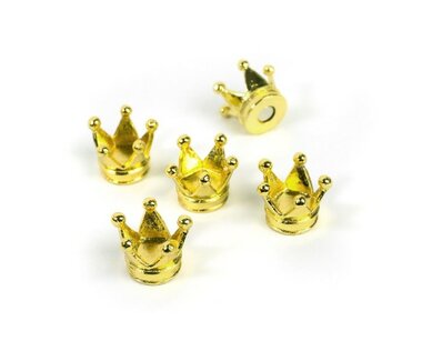Metalen kroon magneten 'Royal' - set van 5 kroontjes