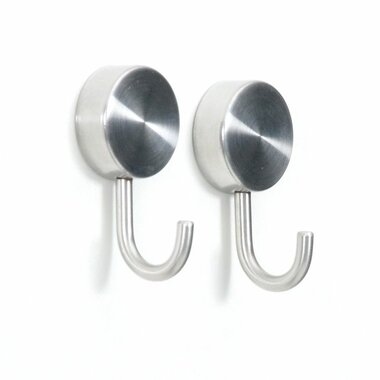Magneethaken RVS met silliconen antisliplaag - set van 2 stuks