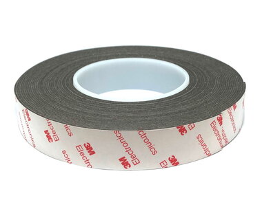 Neodymium magneetband 25 mm breed - 1,0 mm dik - rol 5,0 meter met sterke 3M klever - 245 g/cm²