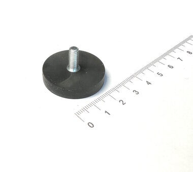 Rubber potmagneet 31 mm M5 buitendraad 9,0 KG gegalvaniseerd