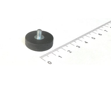 Rubber potmagneet 22 mm M4 buitendraad 5,9 KG gegalvaniseerd