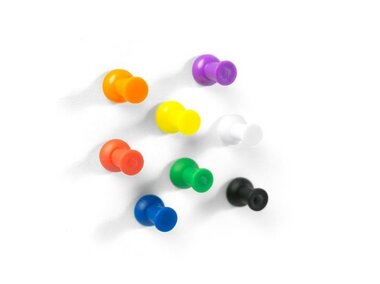 Leuke punaise magneten in verschillende kleuren - set 8 stuks