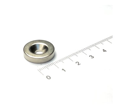 18 x 4 mm N40  vernikkeld met verzonken schroefgat