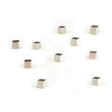 Magneet Kubiq - silver - set van 10 magneetjes