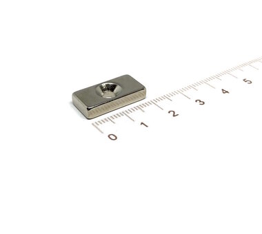 20 x 10 x 4 mm met verzonken schroefgat 4 mm