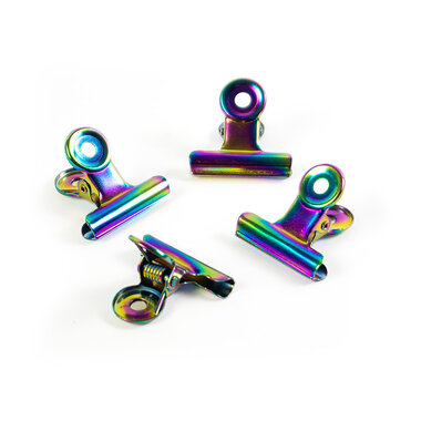 Clip magneten Graffa Rainbow - set van 4 metalen regenboog kleurenmagneten