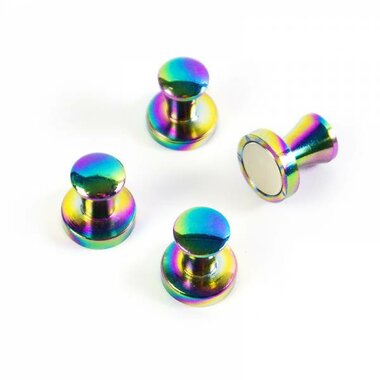 Magneet Magic Mini-Max Rainbow metallic - set van 4 extra sterke metalen magneten