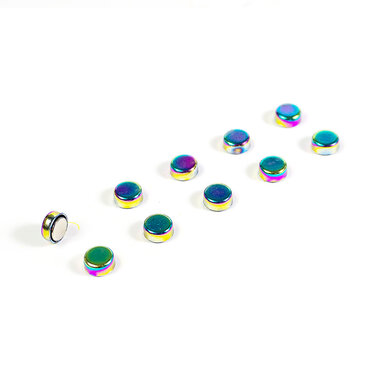 Magneet Steely Rainbow - set van 10 stuks - kleur regenboog metallic