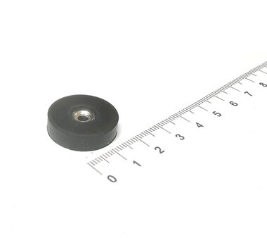Rubber potmagneet 22 mm M4 binnendraad 3,5 KG gegalvaniseerd