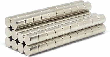 Voordeelset 100 stuks neodymium schijfmagneten 10 x 10 mm N45