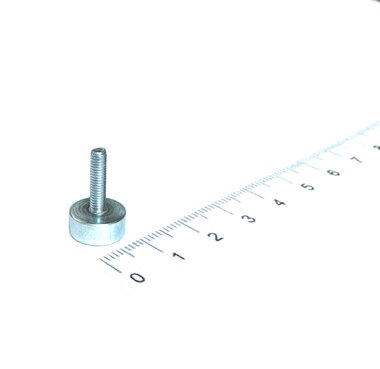 Neodymium Potmagneet 10 x 4,5 mm met lang M3 buitendraad 2,5 KG gegalvaniseerd