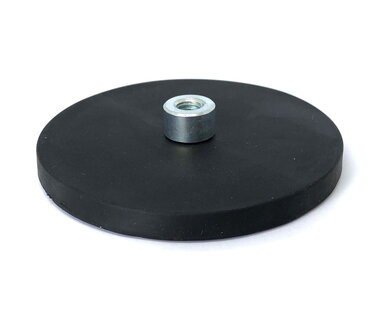 Rubber potmagneet 88 mm M8 draadbus 56 KG gegalvaniseerd