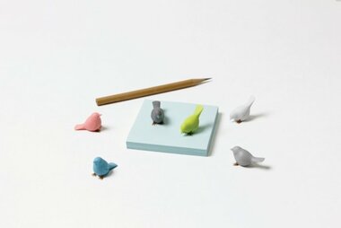 Mini Sparrow magneten Pastel - set van 6 schattige mus magneten in pastelkleuren