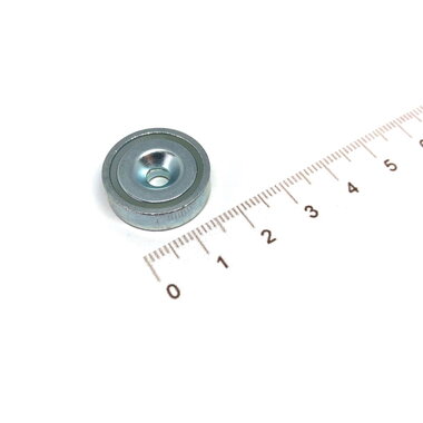 Neodymium Potmagneet 20 mm verzonken gat 10,7 KG gegalvaniseerd