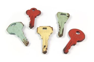 Magneet Colour Keys - set van 5 metalen sleutel magneten