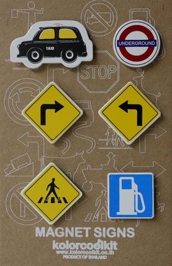 Magneet Cars & Signs, London Black Taxi - set van 6 metalen magneten