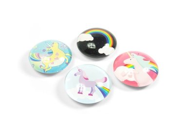 Unicorn Magneten Eye - set van 4 glazen eenhoorn magneten