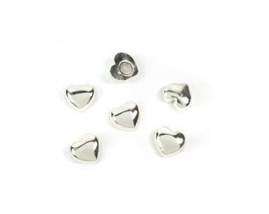 Hartjes magneten Sweetheart silver - set van 6 magneten