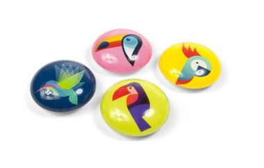 Magneet Eye - Paradisebirds - set van 4 glazen magneten